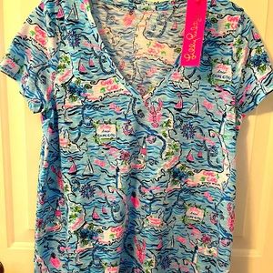 Lily Pulitzer Etta V Neck tee shirt